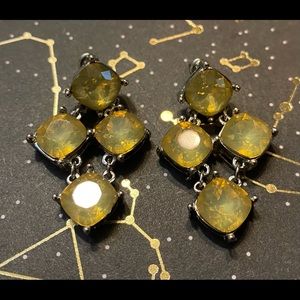 Rhodium Plated Rhinestone Earrings